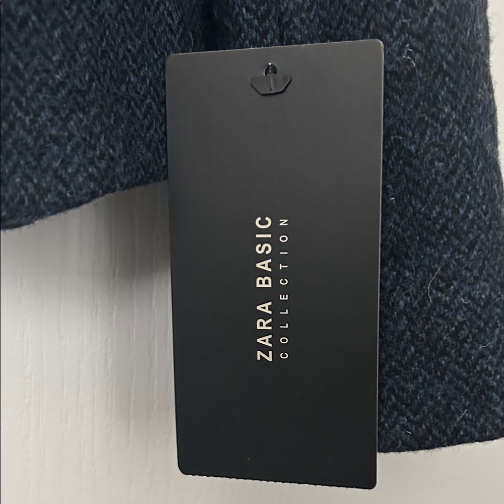 New Zara Navy Women's Blazer with Gold Button - Picture 2 of 9